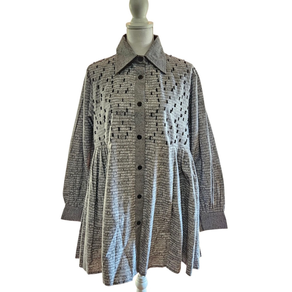 Gray Textured Women's Top/Mini Dress